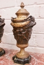 Renaissance style Urns in Bronze and marble, France 19th century