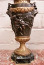 Renaissance style Urns in Bronze and marble, France 19th century