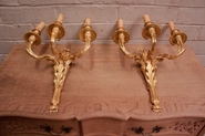 Pair gilt bronze wall sconces 19th century