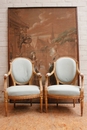 Louis XVI style Arm chairs in gilt wood, France 19th century