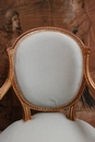 Louis XVI style Arm chairs in gilt wood, France 19th century