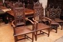 Gothic style Arm chairs in Oak, France 19th century