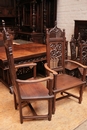 Gothic style Arm chairs in Oak, France 19th century
