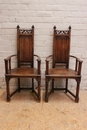 Gothic style Arm chairs in Walnut, France 19th century