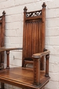 Gothic style Arm chairs in Walnut, France 19th century