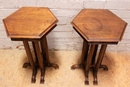 Gothic style Pedestals in Walnut, France 19th century