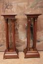 Henri II gothic style Pedestals in Walnut, France 19th century