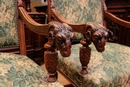 Renaissance style Arm chairs in Walnut, France 19th century