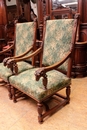 Renaissance style Arm chairs in Walnut, France 19th century