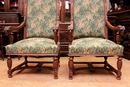 Renaissance style Arm chairs in Walnut, France 19th century