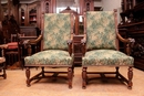 Renaissance style Arm chairs in Walnut, France 19th century