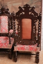Hunt style Arm chairs in Oak, France 19th century