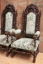 Hunt style Arm chairs in Oak, France 19th century