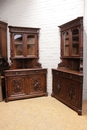 Hunt style Corner cabinets in Oak, France 19th century