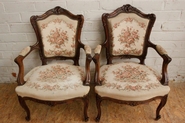 Pair Louis XV arm chairs