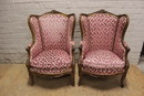 Louis XV style Bergeres in Walnut, France 19th century