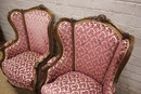Louis XV style Bergeres in Walnut, France 19th century