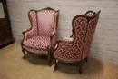 Louis XV style Bergeres in Walnut, France 19th century