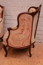 Louis XV style Bergeres in Walnut, France 19th century