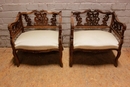 Louis XV style Seats in Walnut, France 1900