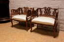 Louis XV style Seats in Walnut, France 1900