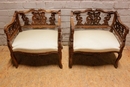 Louis XV style Seats in Walnut, France 1900