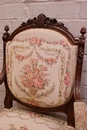 Louis XVI style Arm chairs in Walnut, France 1900
