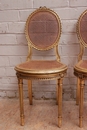 Louis XVI style Chairs in gilt wood, France 19th century