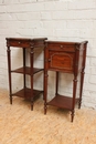 Louis XVI style Nightstands in mahogany & bronze, France 19th century