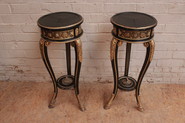 Pair Napoleon III Pedestals with gilt accents