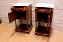 style Nightstands in Walnut, Belgium 1900