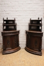 Hunt style Corner cabinets in Oak, France 19th century