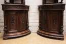 Hunt style Corner cabinets in Oak, France 19th century