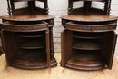 Hunt style Corner cabinets in Oak, France 19th century