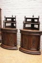Hunt style Corner cabinets in Oak, France 19th century