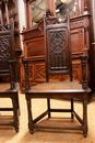 Gothic style Arm chairs in Oak, France 19th century