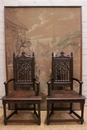 Gothic style Arm chairs in Oak, France 19th century