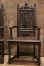 Gothic style Arm chairs in Oak, France 19th century