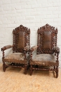 Hunt style Seats in Oak, France 19th century