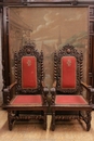 Hunt style Arm chairs in Oak, France 19th century