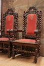 Hunt style Arm chairs in Oak, France 19th century