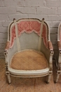 Louis XVI style Arm chairs in paint wood, France 1900