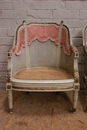 Louis XVI style Arm chairs in paint wood, France 1900