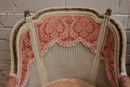 Louis XVI style Arm chairs in paint wood, France 1900