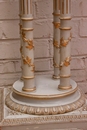 Louis XVI style Pedestals in paint gilt wood and marble, France 19th century