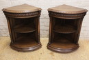 Renaissance style Corner cabinets in Walnut, France 19th century