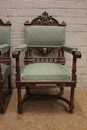 Renaissance style Arm chairs in Walnut, France 19th century