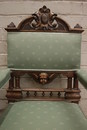 Renaissance style Arm chairs in Walnut, France 19th century