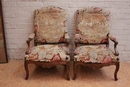 Regency style Arm chairs in Walnut, France 19th century