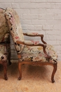 Regency style Arm chairs in Walnut, France 19th century